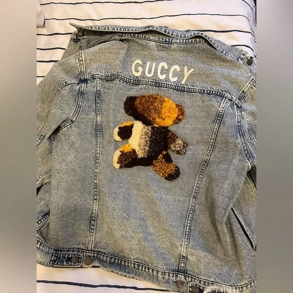 GUCCI, TEDDY BEAR DENIM JACKET